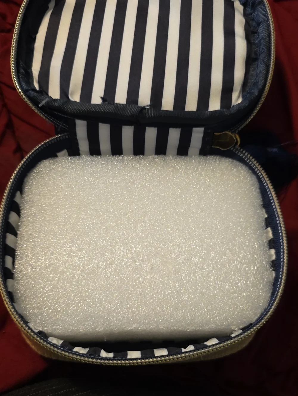 Trina Turk Woven Straw Case with Navy Dot Accents